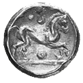 Kelten, Britannien Goldstater um 40/20 v. Chr./Pferd
