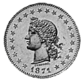 Eidgenossenschaft, 20 Franken 1871 (Vorder- und Rückseite)