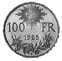 Eidgenossenschaft, 100 Franken 1925 (Vorder- und Rückseite)