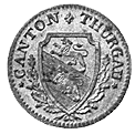 Thurgau, 1/2 Batzen 1808 (Vorder- und Rückseite)